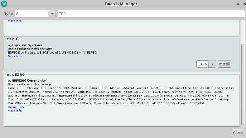 ESP32/ESP8266 Software Setup