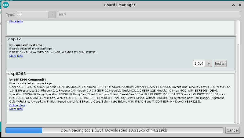 ESP32/ESP8266 Software Setup